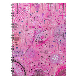 Rosa Maximalistisk Abstrakt: Hallonsundae Anteckningsbok