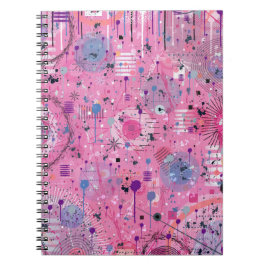 Rosa maximalistisk abstrakt konst  anteckningsbok