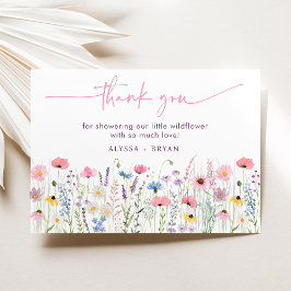 Rosa Meadow WildblomBaby Shower Tack Kort