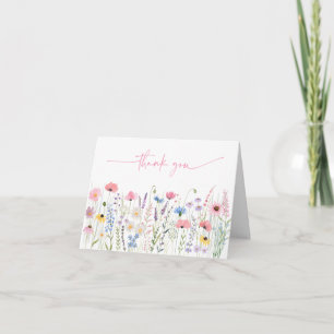 Rosa Meadow WildblommBaby Shower Tack Kort