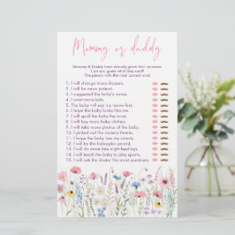 Rosa Meadow Wildblommor Mamma eller Pappa Shower G