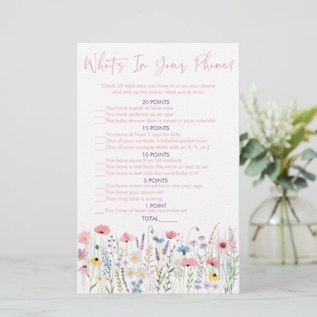 Rosa Meadow Wildblommor, vad är i ditt Mobila spel (Stående Fram)