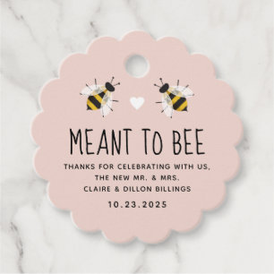 Rosa Meant to Bee Honungsbröllop Favor Märkre Gåvor Etiketter