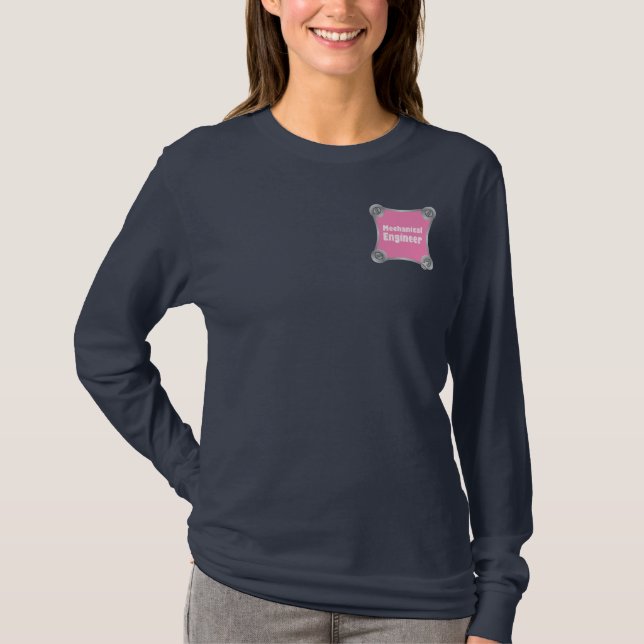 Rosa Mechanical Ingenjör Fastener T Shirt (Framsida)