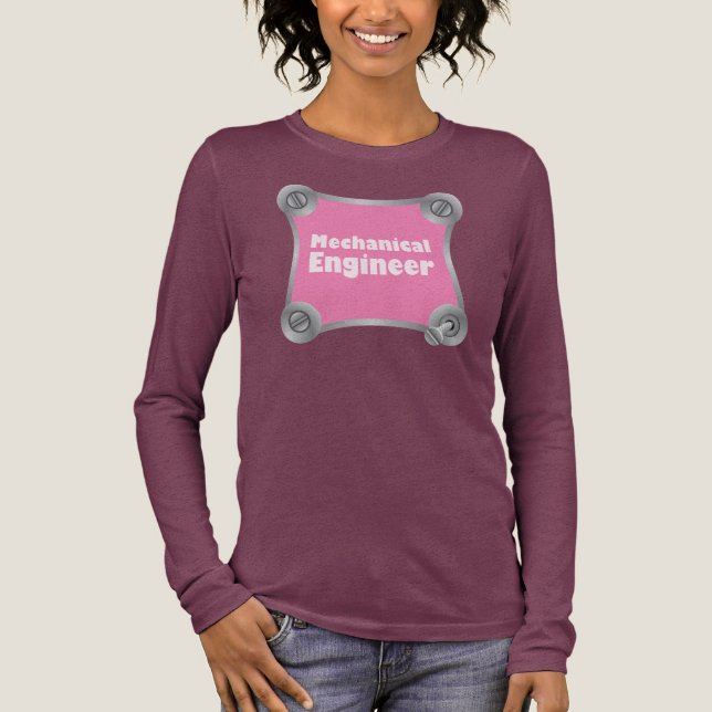 Rosa Mechanical Ingenjör Fastener T Shirt (Framsida)