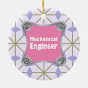 Rosa Mechanical Ingenjör Julgransprydnad Keramik