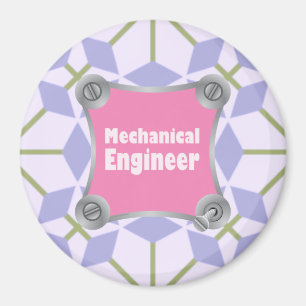 Rosa Mechanical Ingenjör Magnet