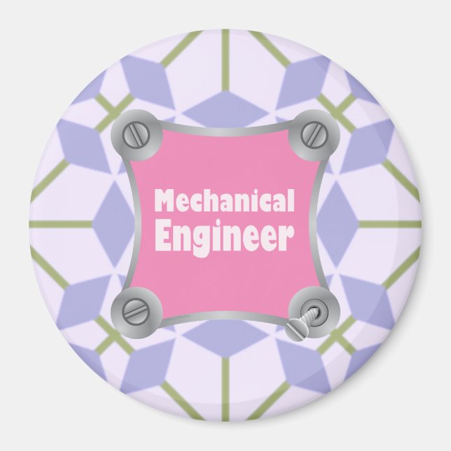 Rosa Mechanical Ingenjör Magnet (Framsidan)