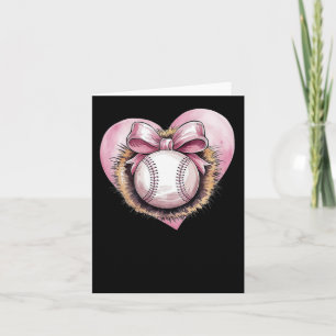 Rosa med ben och hjärta - Stort softball-bedövning Kort