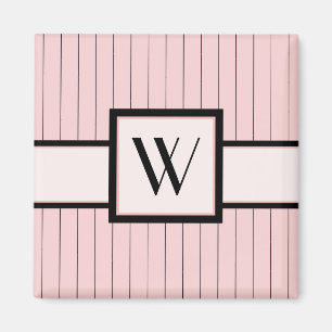 Rosa med Black Streck Magnet