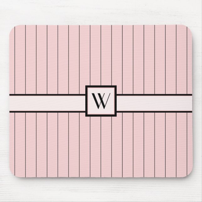 Rosa med Black Streck Mousepad Musmatta (Framsidan)