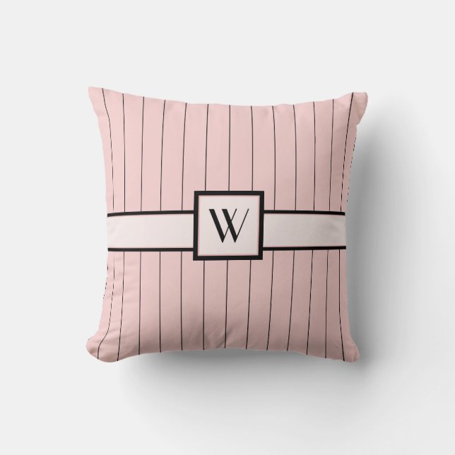 Rosa med Black Streck Pillow Kudde (Framsida)