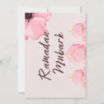Rosa med blomman Ramadan mubark