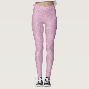 Rosa med Blommigt Mönster Leggings