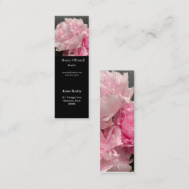 Rosa med bokmärke för textutrymme mini visitkort