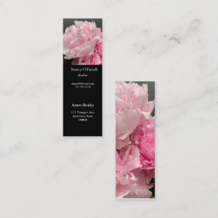 Rosa med bokmärke för textutrymme mini visitkort