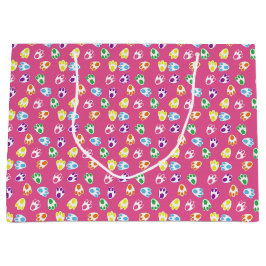 ROSA MED BRIGHT FÄRGAD PÅSKHARE TASSAR