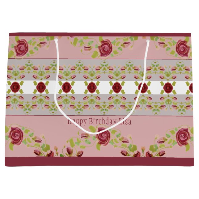 Rosa med Burgundy-Blommigt (Framsidan)