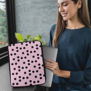 Rosa med cirklar laptop fodral