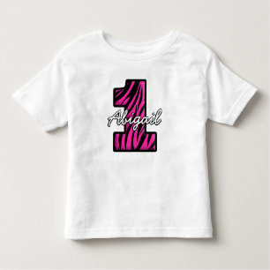 Rosa med eget namn Black Zebra Ett år gammal T Shirt