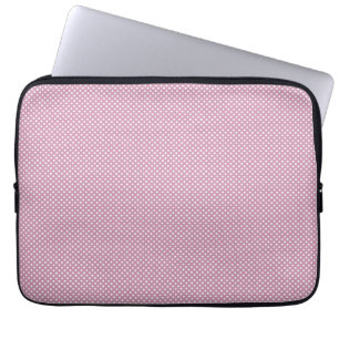 Rosa med enkla vita punkter laptop fodral