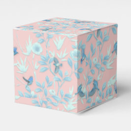 Rosa med fåglar och blommor presentaskar