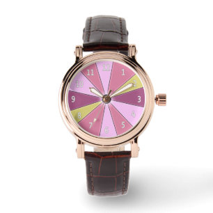Rosa med Färg-hjul Armbandsur