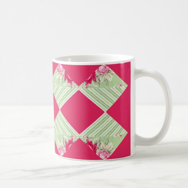 Rosa med Faux Patchwork Mugg (Höger)