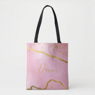 Rosa med Guld Glitter Dance Tote Tygkasse