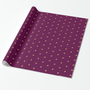 Rosa med Guld Houndstooth Wrapping Papper Presentpapper