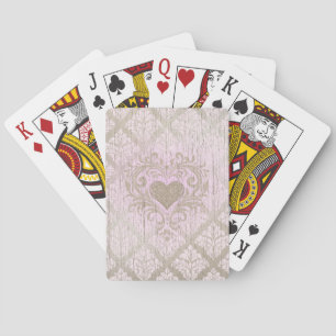 Rosa med hjärta Casinokort