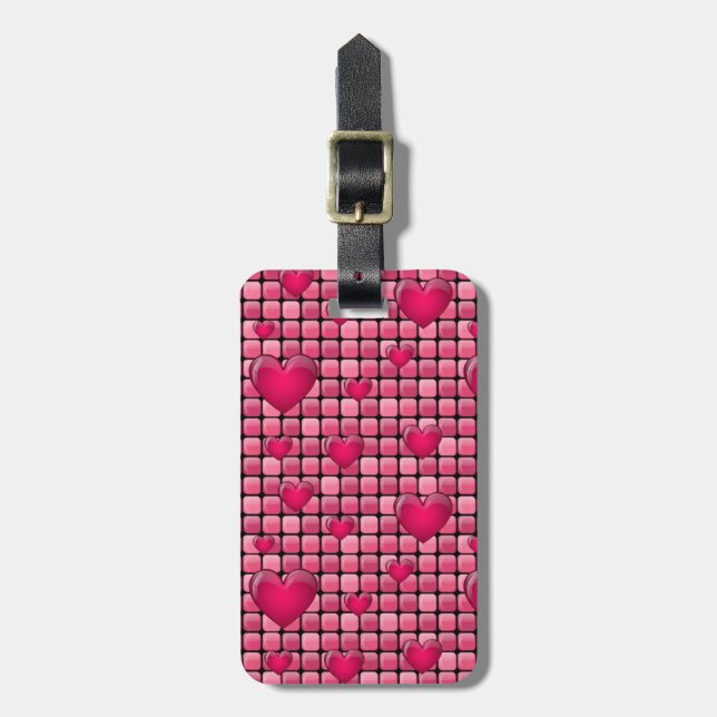 Rosa med hörn bagagebricka (Vertikal Framsida)