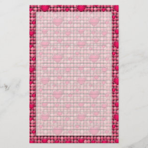 Rosa med hörn brevpapper