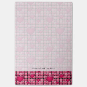 Rosa med hörn post-it block