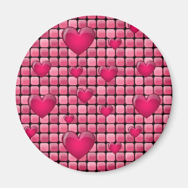 Rosa med kulor magnet (Framsidan)