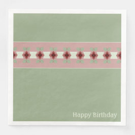 Rosa med Ljust grönt Pappersservett