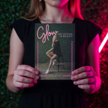Rosa med modern glöd Neon Vågigt fotfoto med Stude
