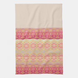 Rosa med Mönster Kökshandduk