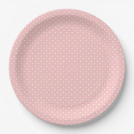Rosa med Papper plåt av vita polkadoter