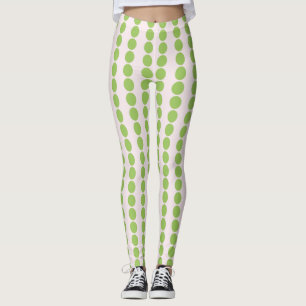 Rosa med polka-punkter för Grönt Leggings
