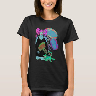 Rosa med spetsig skönhet hos torkad skaldjursfisk t shirt