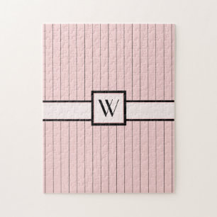 Rosa med svarta pinstripes pussel