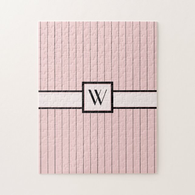 Rosa med svarta pinstripes pussel (Vertikal)