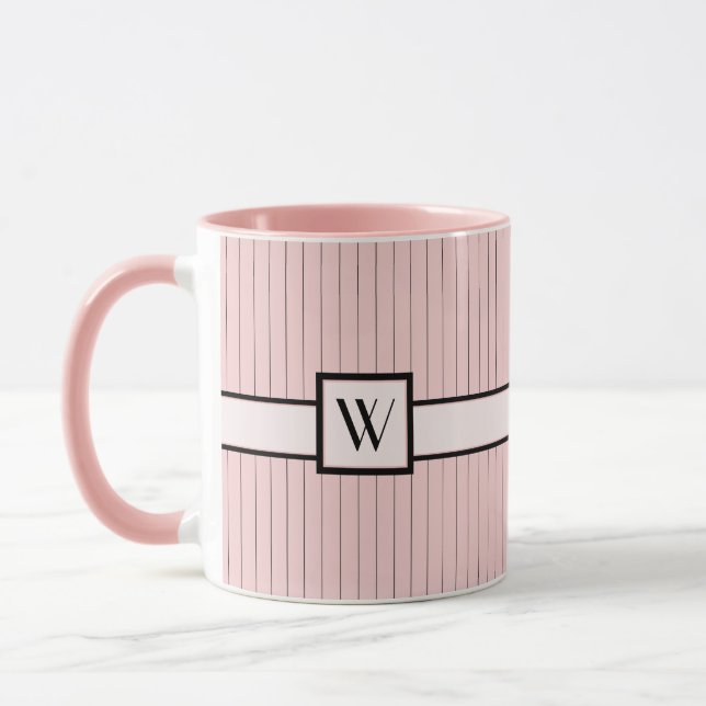 Rosa med Svarta Streck Mugg (Vänster)