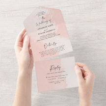  rosa med vattenfärg och vit snyggt bröllop