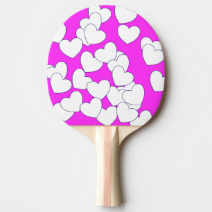 Rosa med vita öron pingisracket