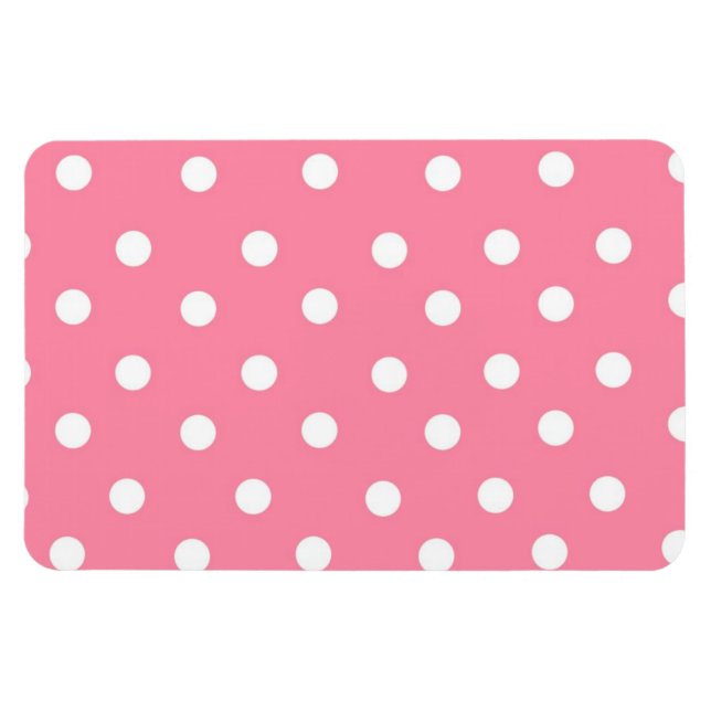 Rosa med vita punkter magnet (Horisontell)