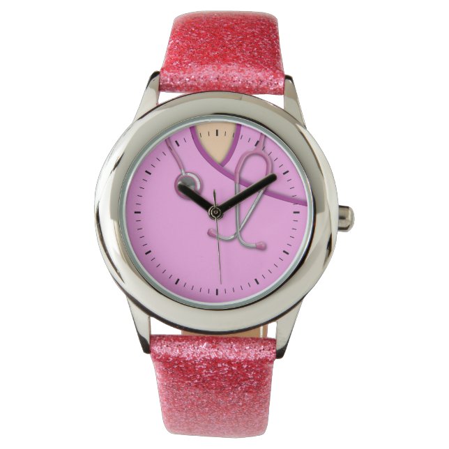 Rosa Medical Scrubs Armbandsur (Framsida)