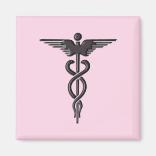 Rosa medicinska kaducé magnet