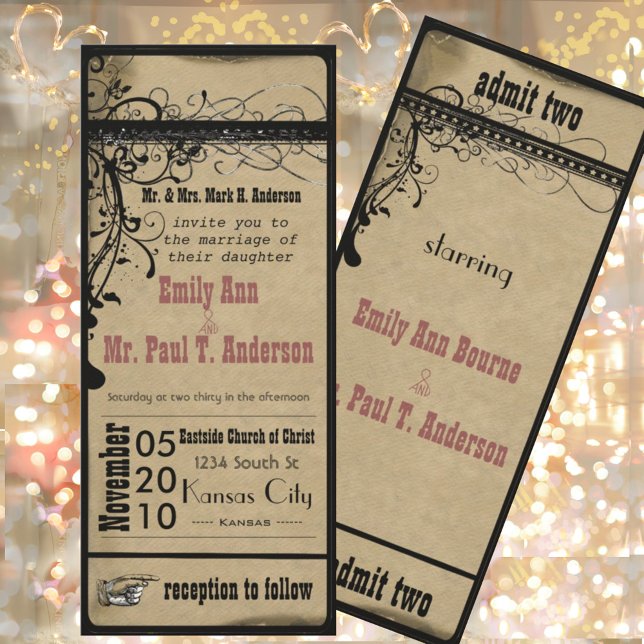 Rosa Medieval, inbjudningar till Renaissance bröll (Skapare uppladdad)